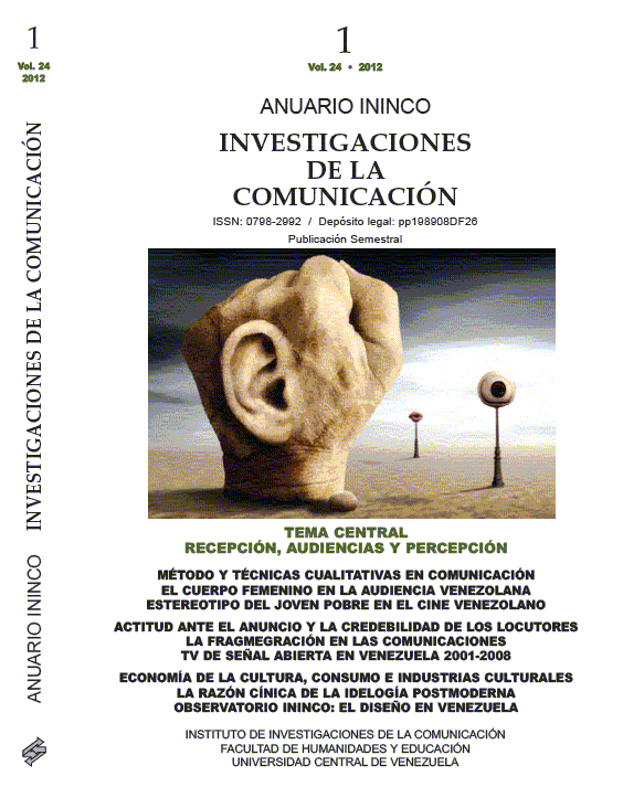 Portada del Anuario ININCO VOL24 N°1 2012