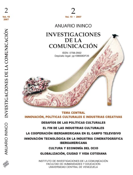 Portada del Anuario ININCO VOL19 N°2 2007